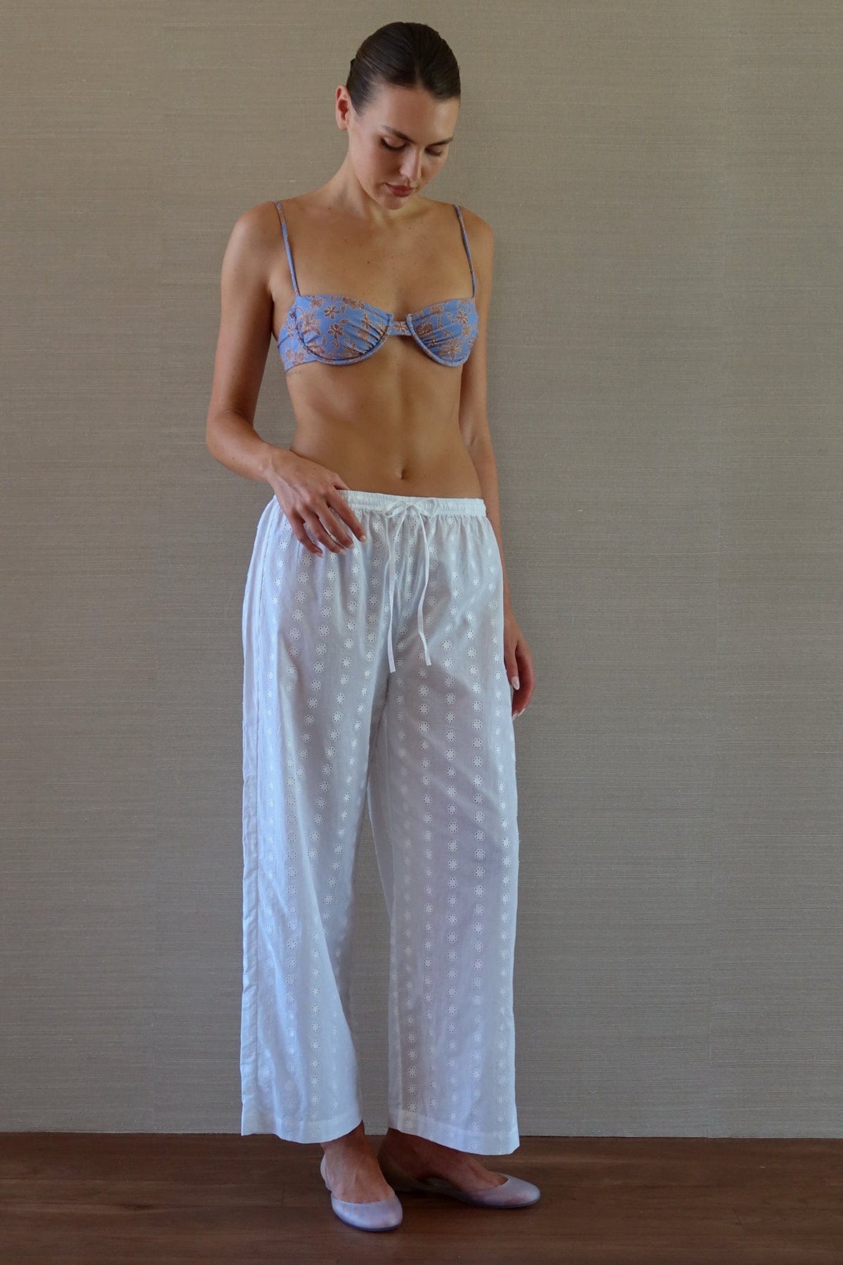 Lounge Pant - Dove broderie - Cooke Swim
