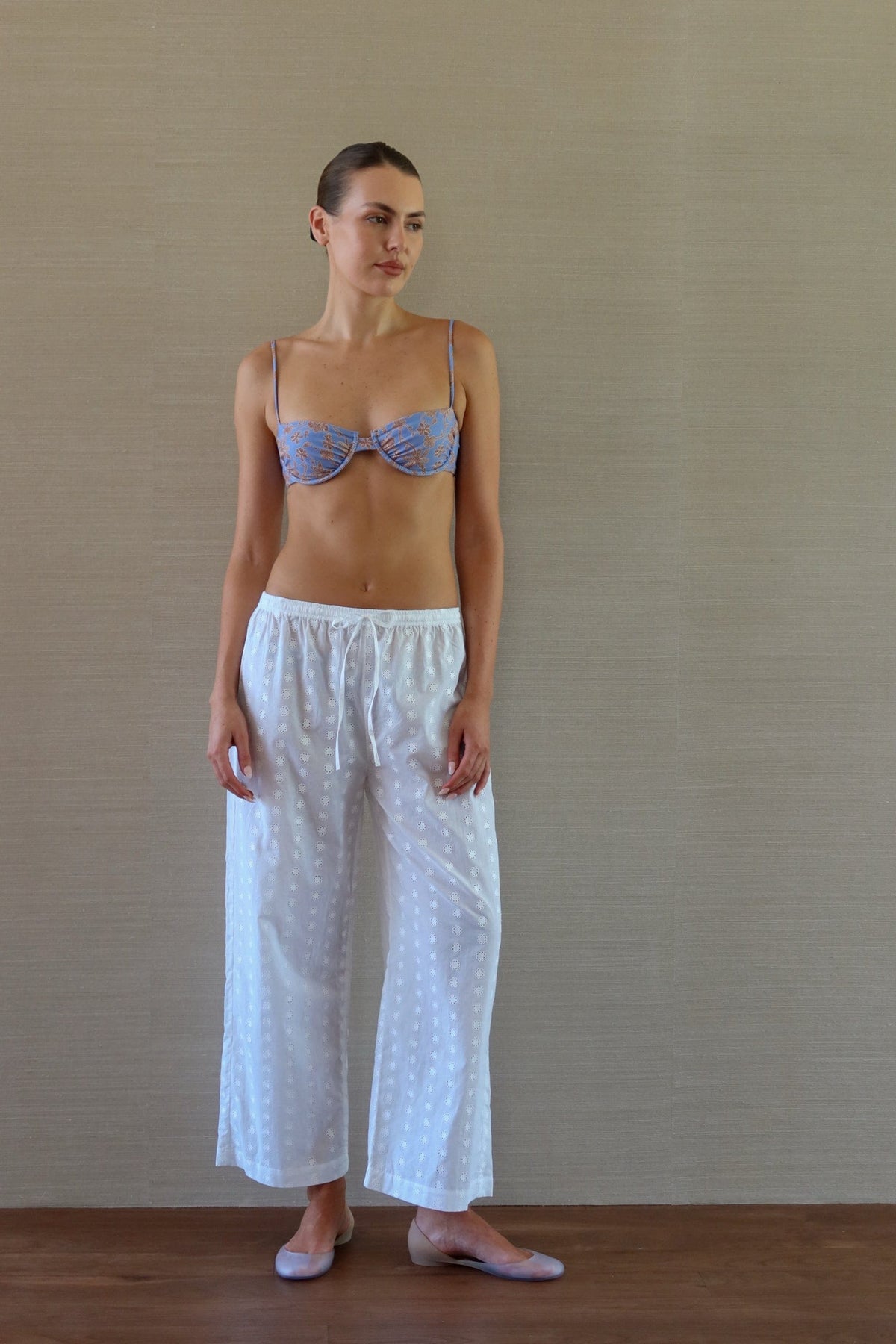 Lounge Pant - Dove broderie - Cooke Swim