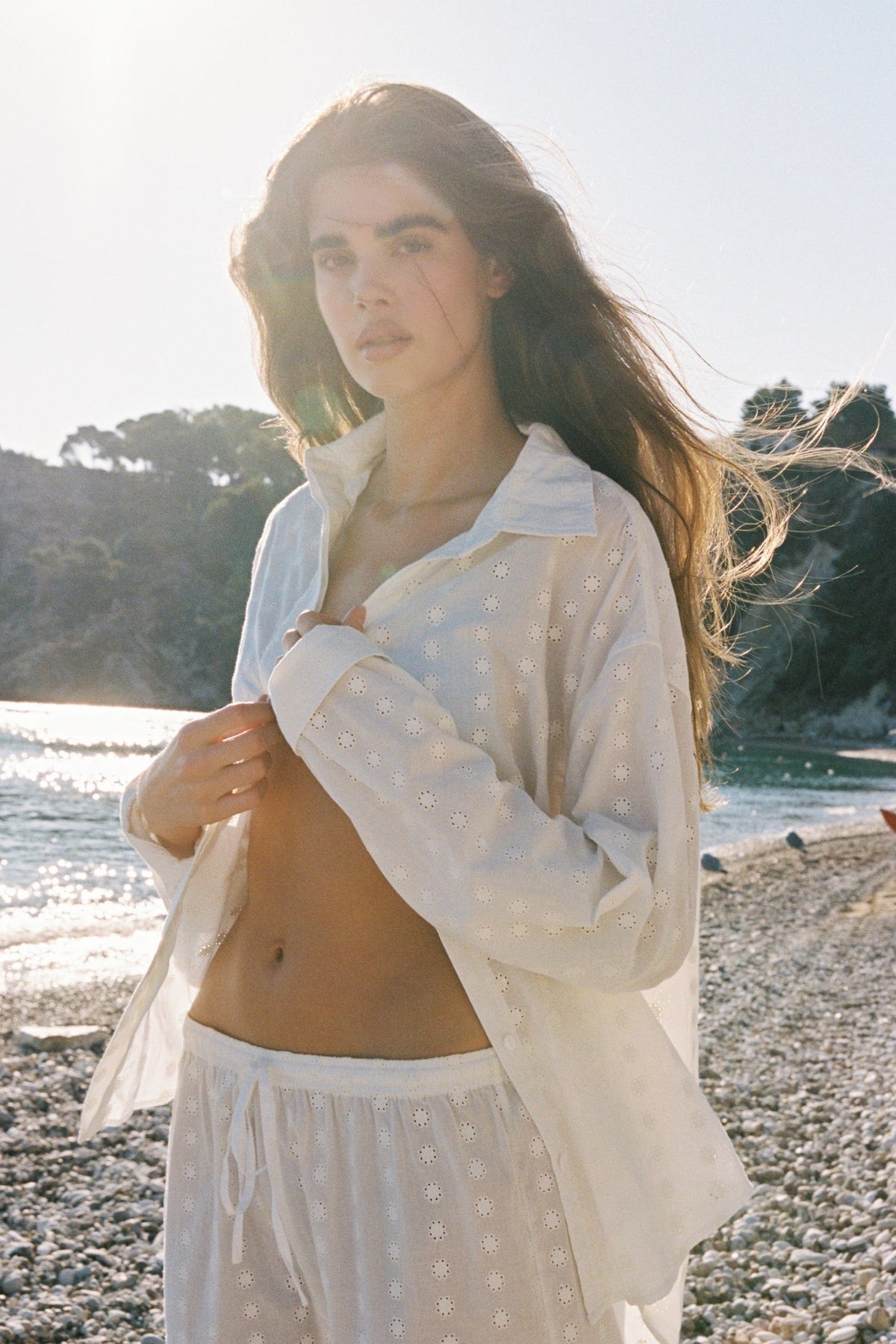 Lounge Shirt - Dove broderie - Cooke Swim