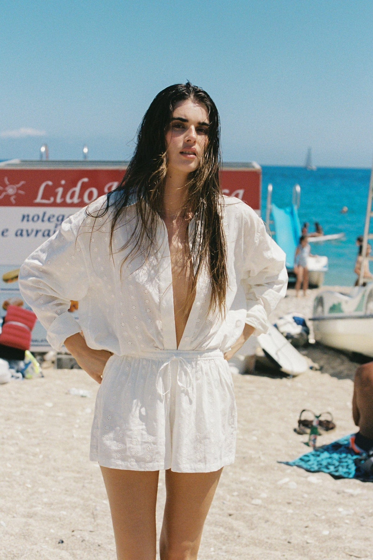 Lounge Short - Dove broderie - Cooke Swim