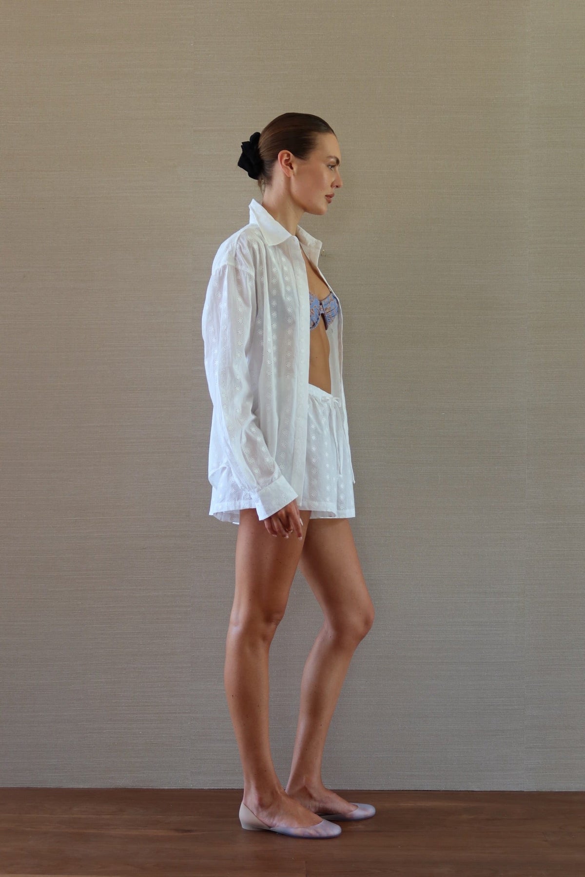 Lounge Short - Dove broderie - Cooke Swim